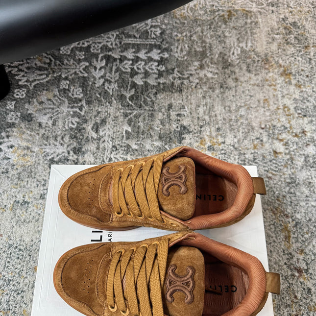CELINE 26S SNEAKER IN BROWN SUEDE