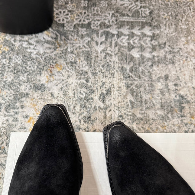CELINE 26S ANKLE BOOTS 55 MM IN BLACK SUEDE