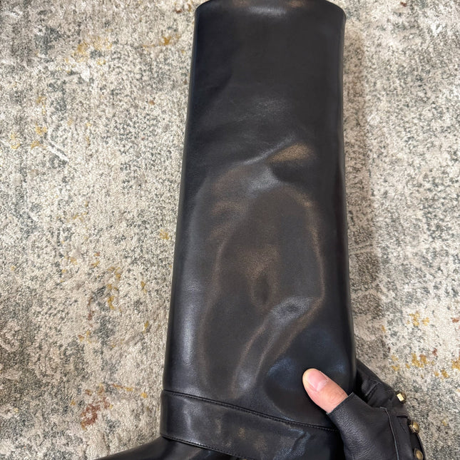 BALMAIN 26S BOOT 85 MM IN BLACK CALFSKIN