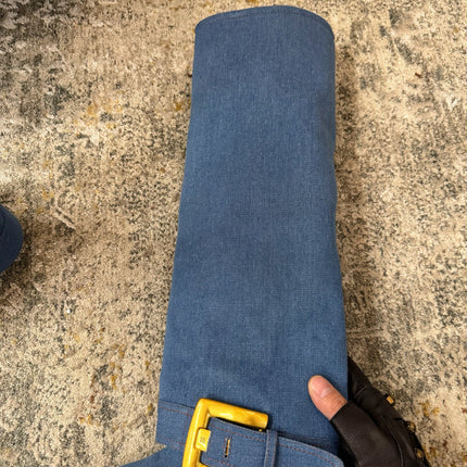 BALMAIN 26S BOOT 85 MM IN BLUE DENIM