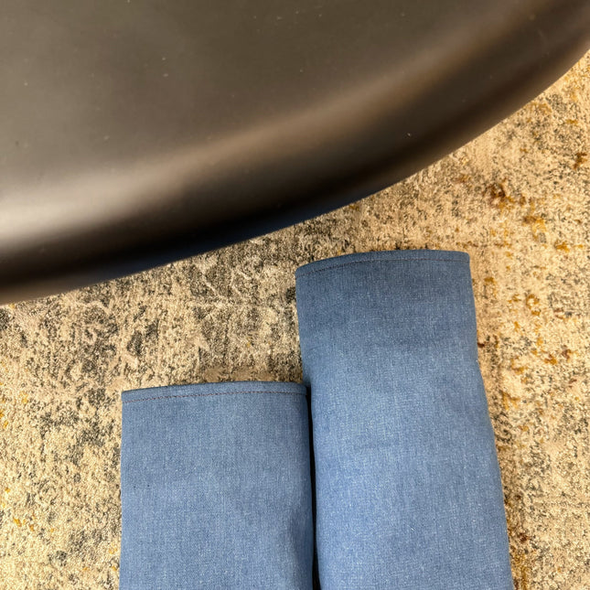 BALMAIN 26S BOOT 85 MM IN BLUE DENIM