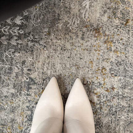 BALMAIN 26S BOOT 95 MM IN CREAM WHITE CALFSKIN