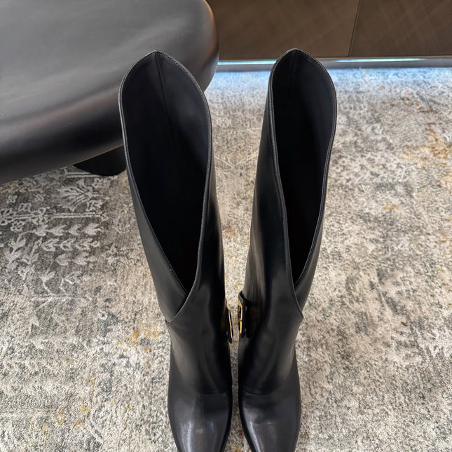 BALMAIN 26S BOOT 95 MM IN BLACK CALFSKIN