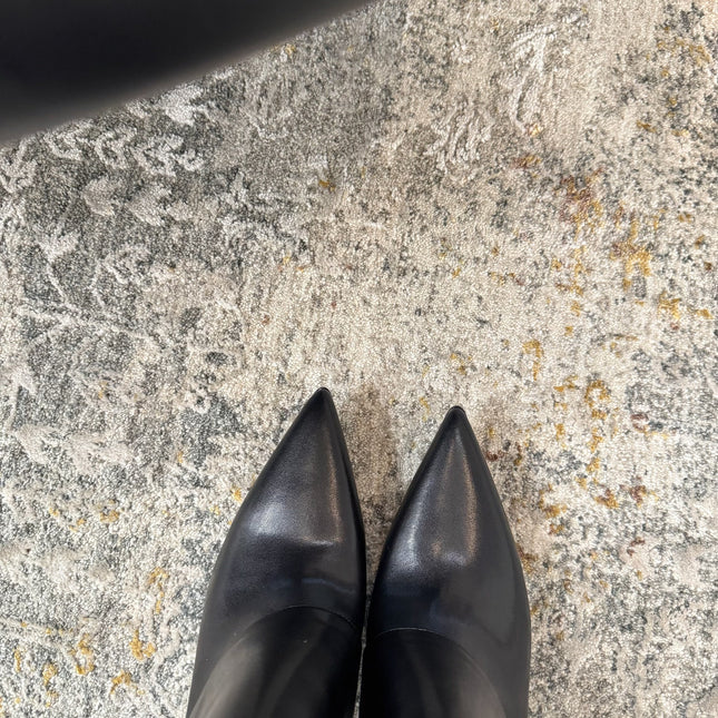 BALMAIN 26S BOOT 95 MM IN BLACK CALFSKIN