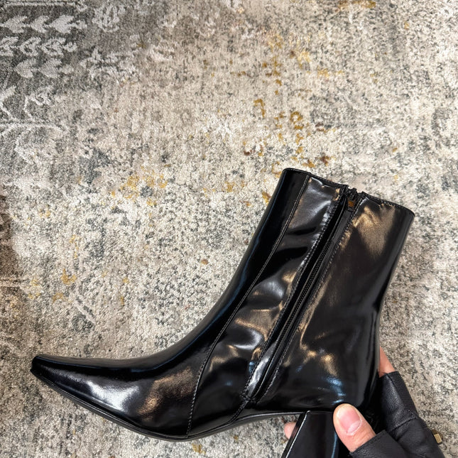 YSL 26S ANKLE BOOTS 70 MM IN BLACK SHINY CALFSKIN