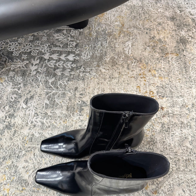 YSL 26S ANKLE BOOTS 70 MM IN BLACK SHINY CALFSKIN