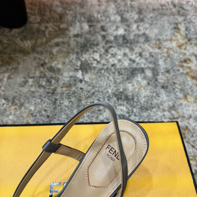 FENDI 26S HIGH-HEELED SANDALS 75 MM IN GREY SATIN