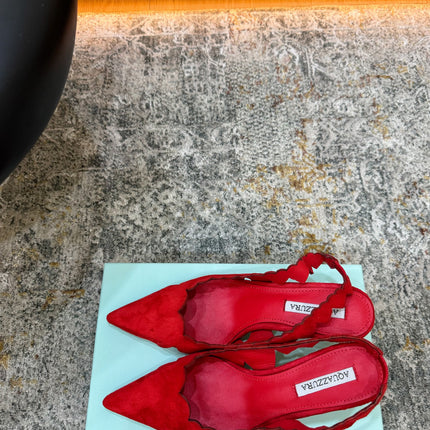 AQUAZZURA 26S SLINGBACK 60 MM IN RED SUEDE