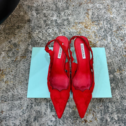 AQUAZZURA 26S SLINGBACK 60 MM IN RED SUEDE