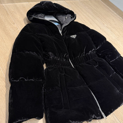 PRADA 26S HOODED VELVET JACKET 1291