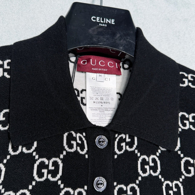 GUCCI 26S SHORT-SLEEVE KNIT POLO SHIRT 248
