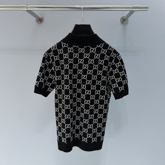 GUCCI 26S SHORT-SLEEVE KNIT POLO SHIRT 248