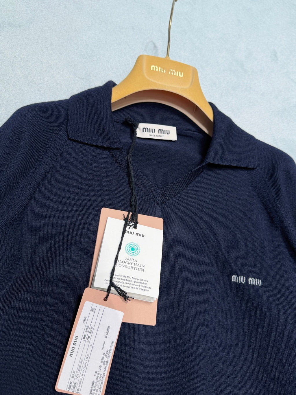 MIUMIU 26S LONG SLEEVE POLO SHIRT 907