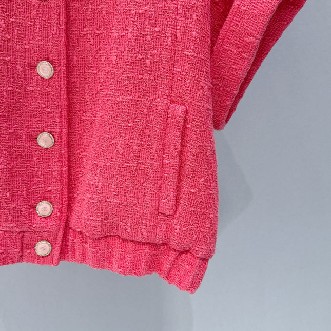 CHANEL 26S SHORT-SLEEVE STAND COLLAR JACKET 889