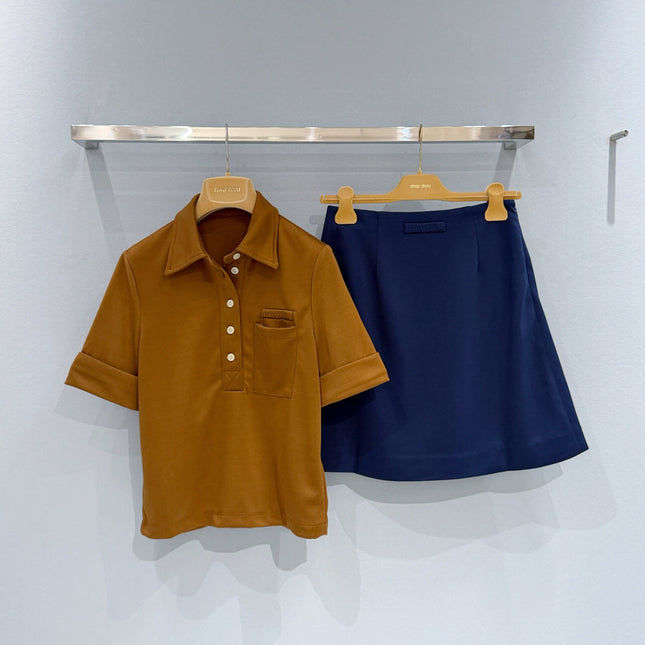 MIUMIU 26S SHORT-SLEEVE POLO T-SHIRT STYLE 1102