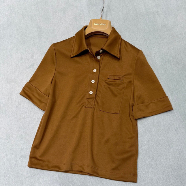 MIUMIU 26S SHORT-SLEEVE POLO T-SHIRT STYLE 1102