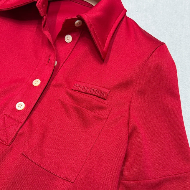 MIUMIU 26S SHORT-SLEEVE POLO T-SHIRT STYLE 1101