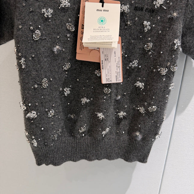 MIUMIU 26S SHORT-SLEEVED KNIT POLO SHIRT STYLE 1061