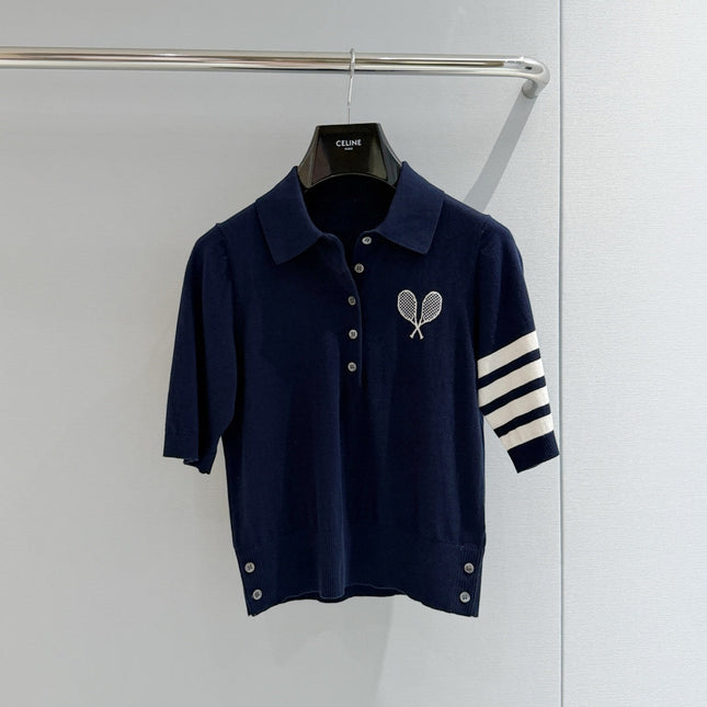 THOM 26S SHORT SLEEVE POLO KNIT TOP STYLE 265