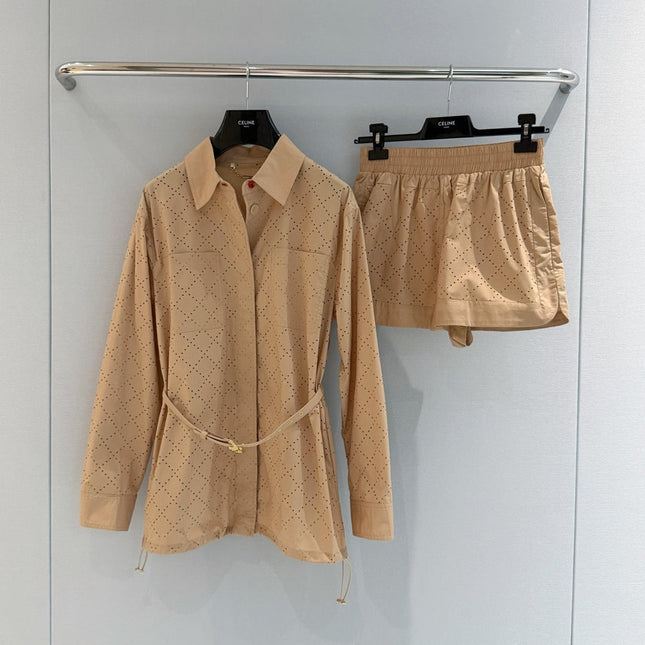 FENDI 26S SHIRT JACKET AND SHORTS SET 370
