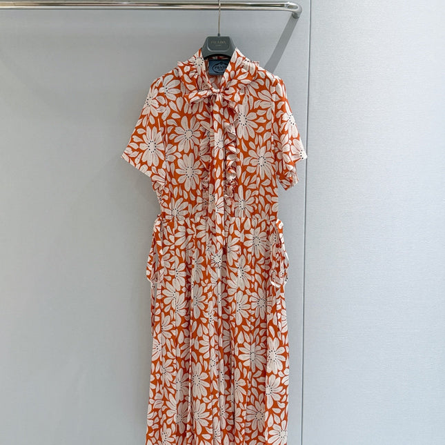 PRADA 26S PRINTED PLEATED DRESS STYLE 987