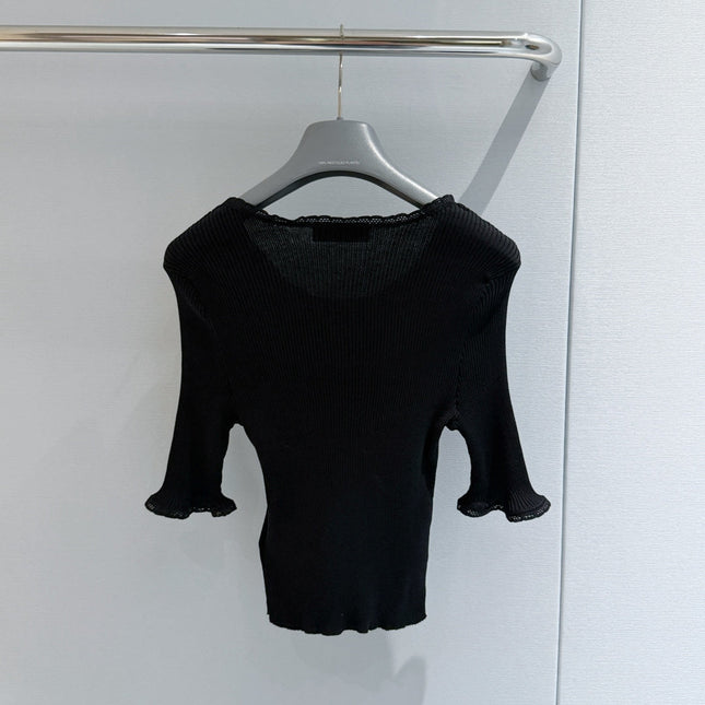 PRADA 26S SHORT-SLEEVE KNIT SWEATER STYLE 945