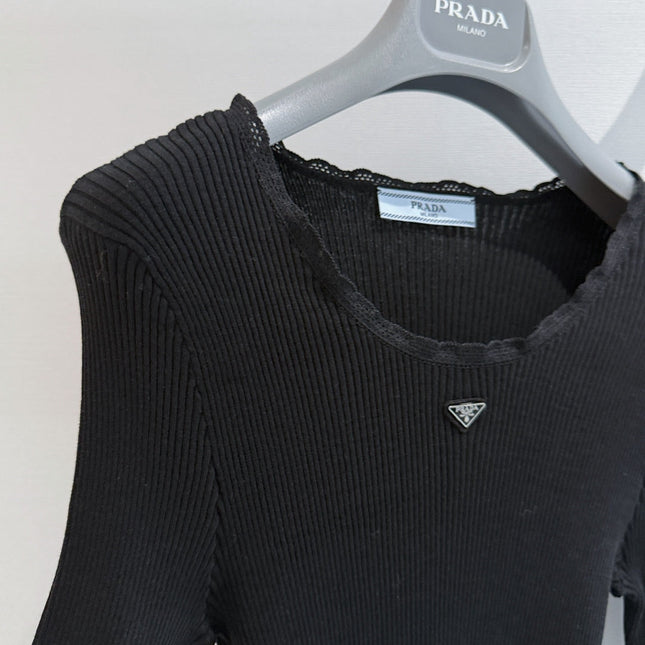 PRADA 26S SHORT-SLEEVE KNIT SWEATER STYLE 945