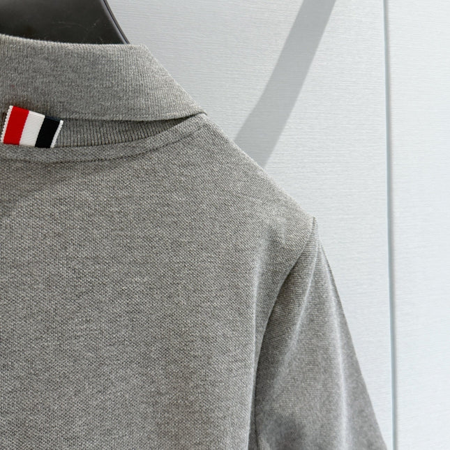 THOM 26S GRAY STRIPED POLO SHIRT STYLE 201