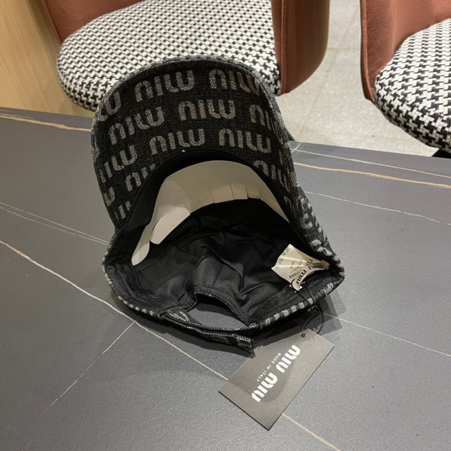 MIUMIU BASEBALL CAP IN DARK SLATE GRAY DENIM