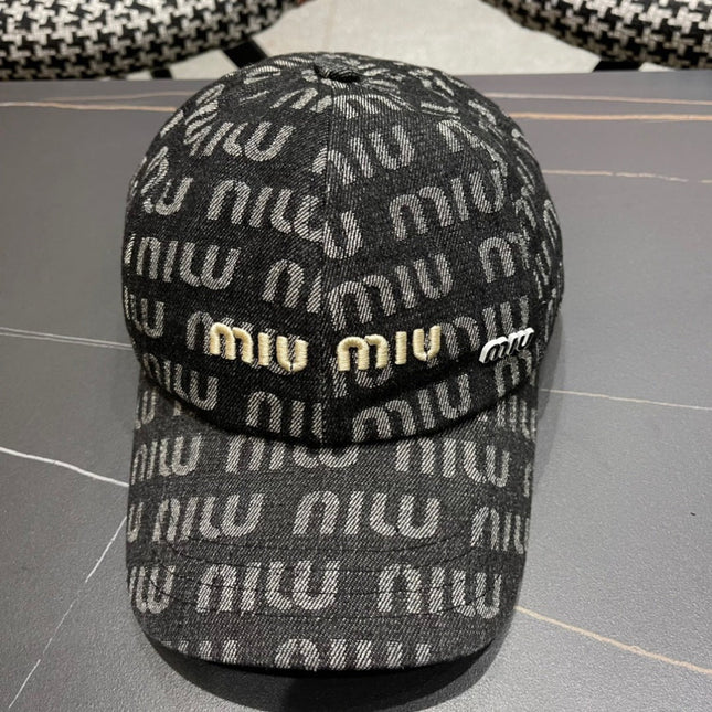 MIUMIU BASEBALL CAP IN DARK SLATE GRAY DENIM