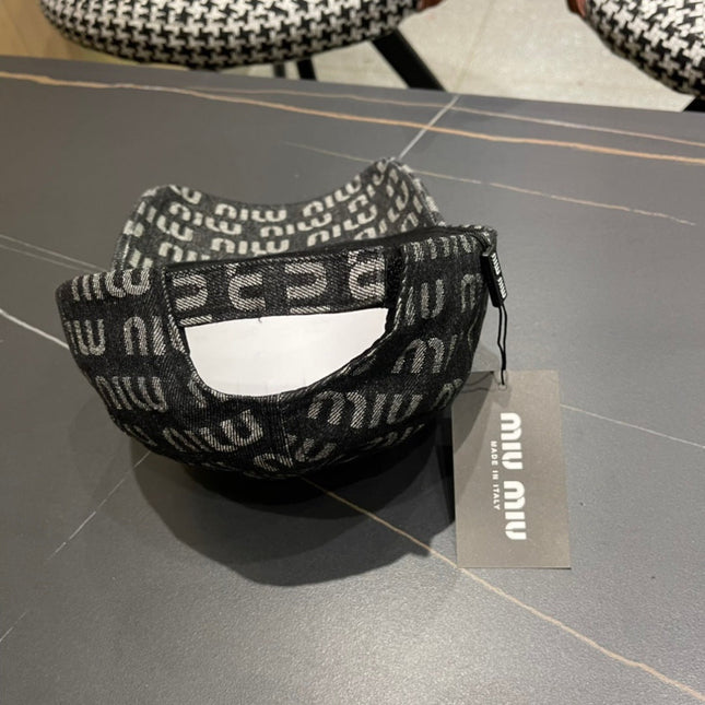 MIUMIU BASEBALL CAP IN DARK SLATE GRAY DENIM