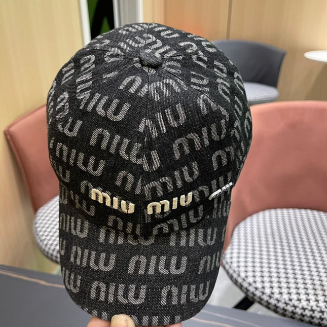 MIUMIU BASEBALL CAP IN DARK SLATE GRAY DENIM