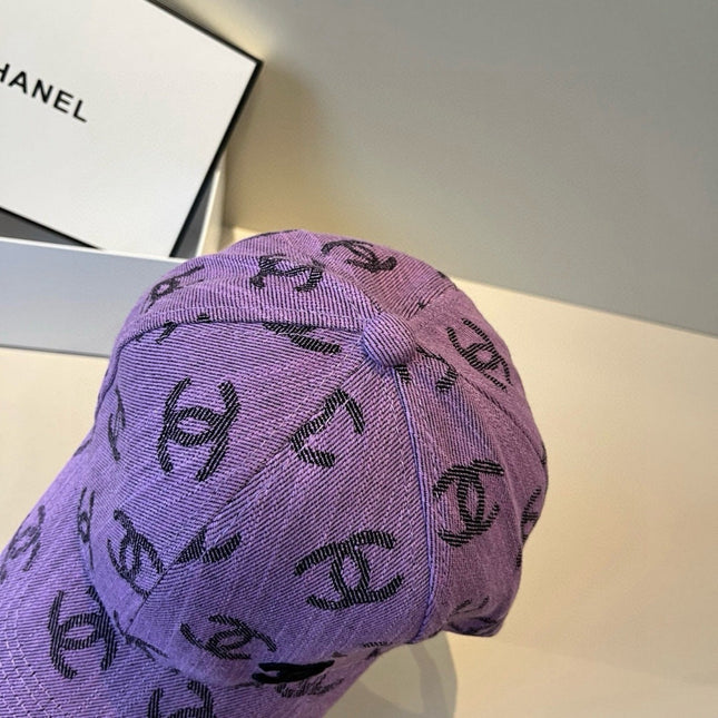 CHANEL 26S PATTERNED DENIM BASEBALL CAP 337792