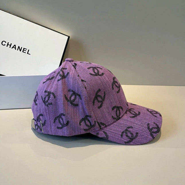 CHANEL 26S PATTERNED DENIM BASEBALL CAP 337792