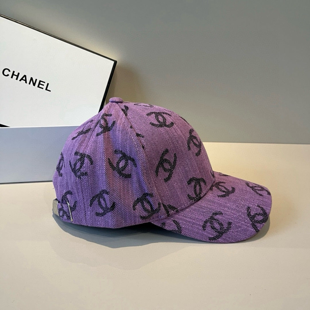 CHANEL 26S PATTERNED DENIM BASEBALL CAP 337792