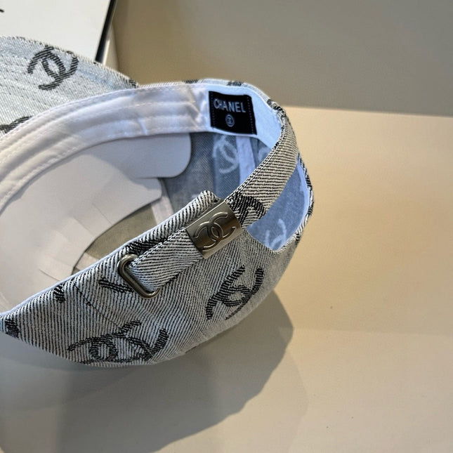 CHANEL 26S PATTERNED DENIM BASEBALL CAP 337794