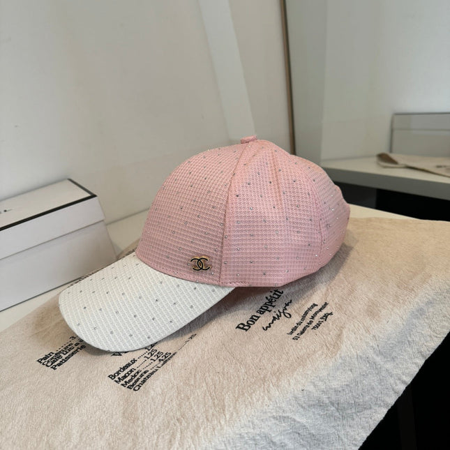 CHANEL 26S CRYSTAL-EMBELLISHED BASEBALL CAP 337795