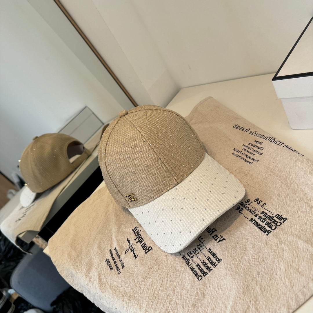 CHANEL 26S CRYSTAL-EMBELLISHED BASEBALL CAP 337796