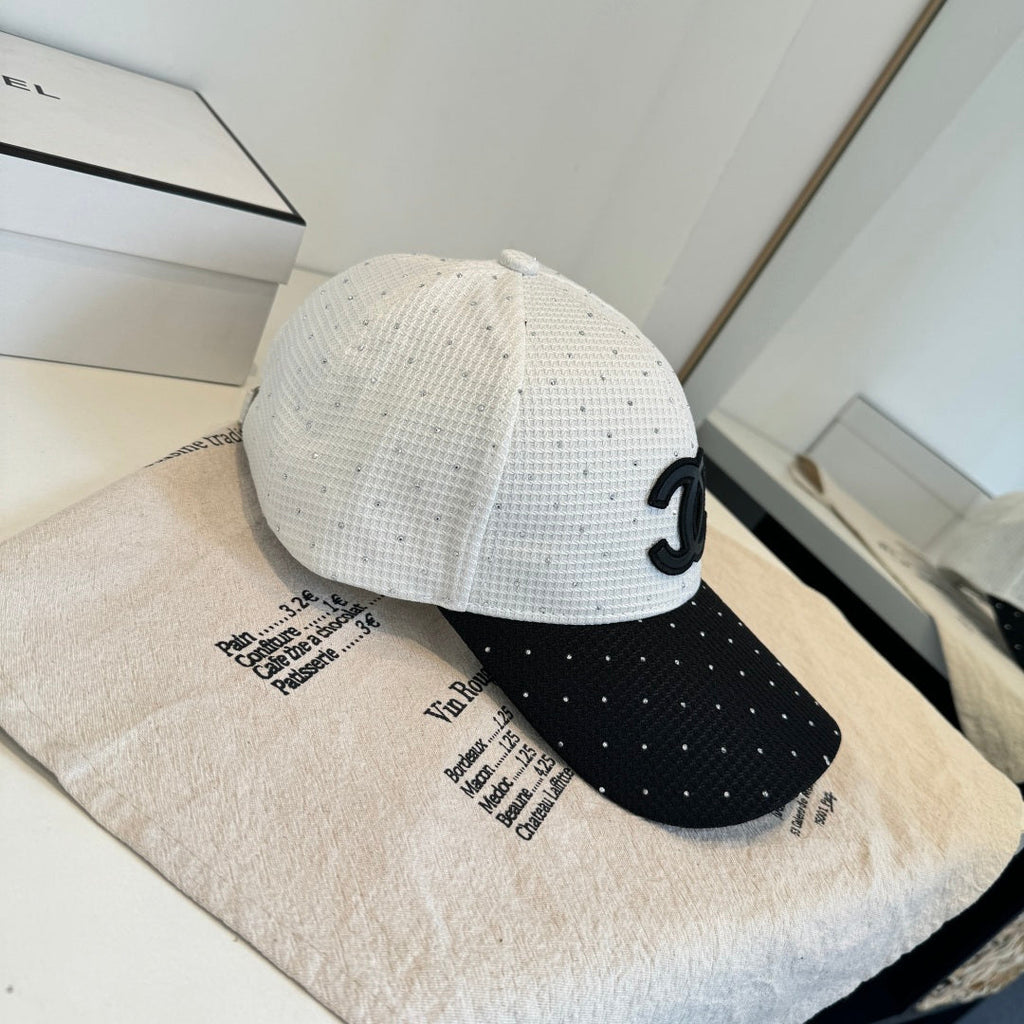 CHANEL 26S CRYSTAL-EMBELLISHED BASEBALL CAP 337803