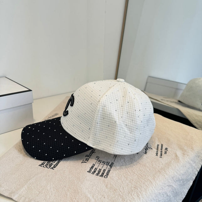 CHANEL 26S CRYSTAL-EMBELLISHED BASEBALL CAP 337803