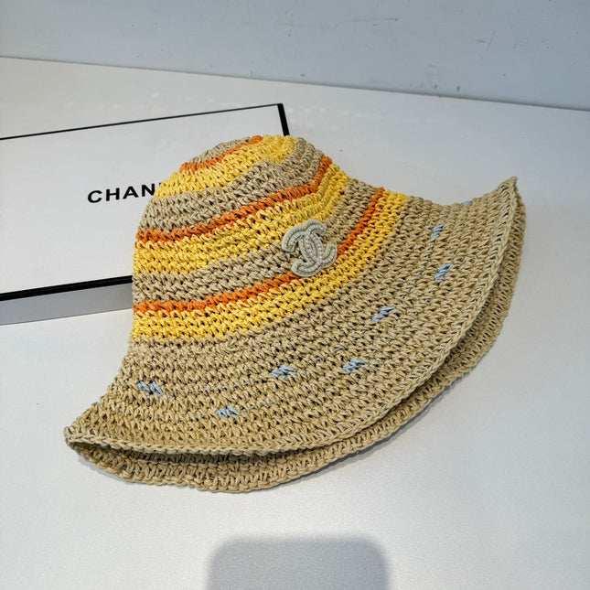 CHANEL 26S CROCHETED STRAW BUCKET HAT 337964