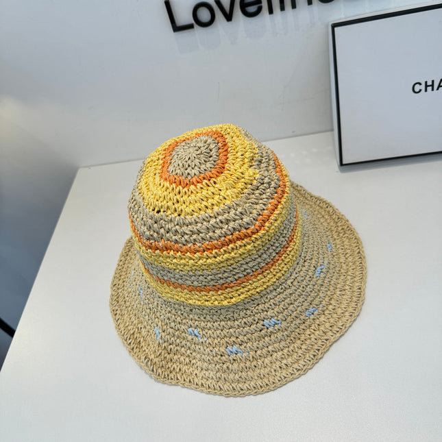 CHANEL 26S CROCHETED STRAW BUCKET HAT 337964
