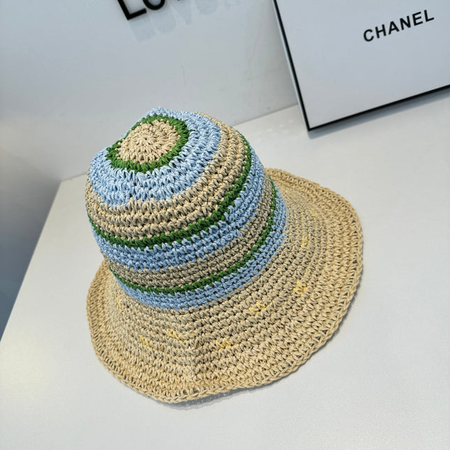 CHANEL 26S CROCHETED STRAW BUCKET HAT 337965