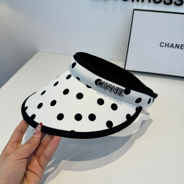CHANEL 26S POLKA-DOT OPEN-TOP HAT 337956