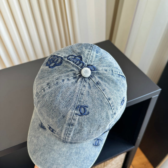 CHANEL 26S MONOGRAM CC DENIM BASEBALL CAP 337807