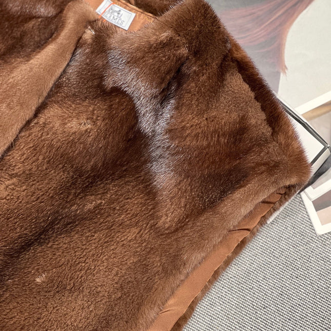 HERMES 25S SLEEVELESS MINK FUR VEST 475