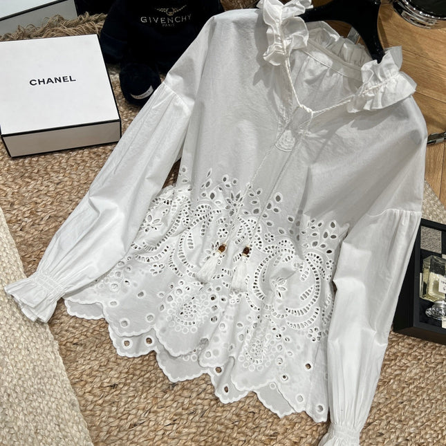 VALENTINO 26S RUFFLED COLLAR SHIRT 148