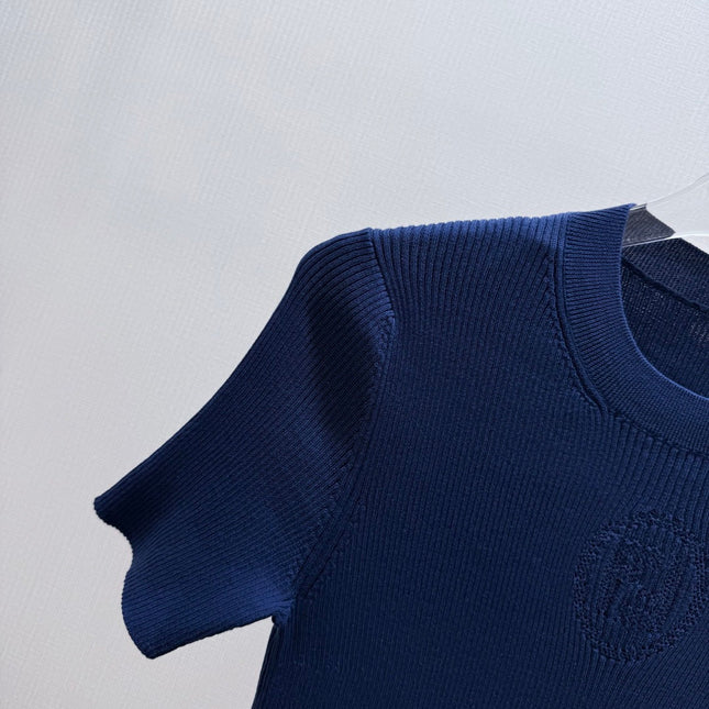 FENDI 26S SHORT-SLEEVE KNIT TOP 372