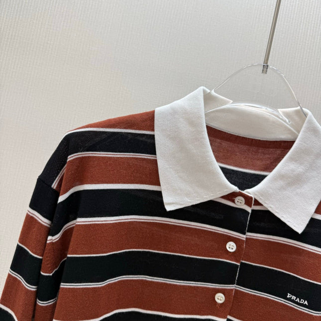 PRADA 26S STRIPED LONG-SLEEVE KNIT SWEATER 1058