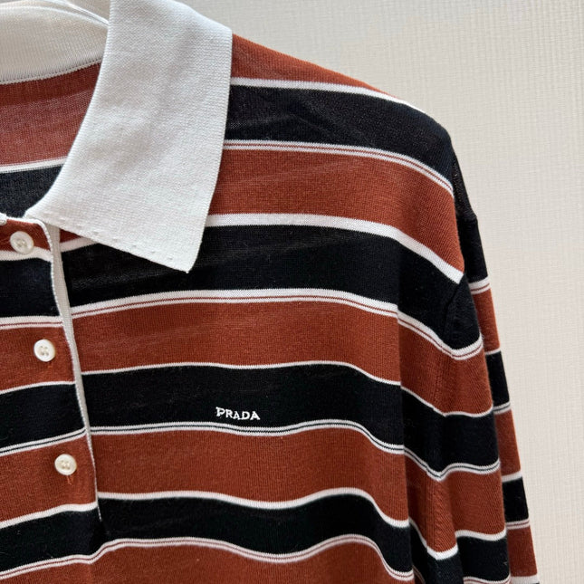 PRADA 26S STRIPED LONG-SLEEVE KNIT SWEATER 1058